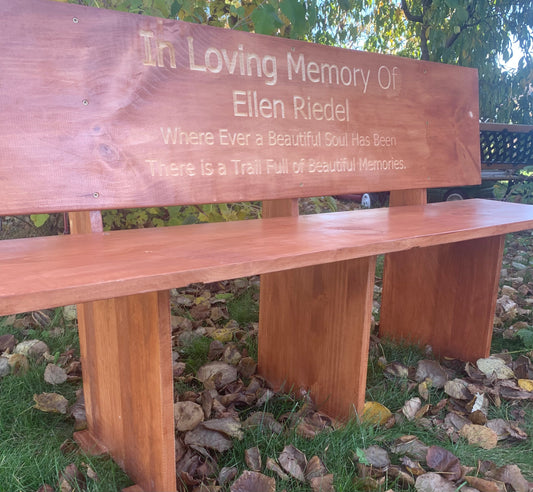 Personalized Wooden Memorial Bench, Decorative Wood Outdoor Park Garden Bench Custom