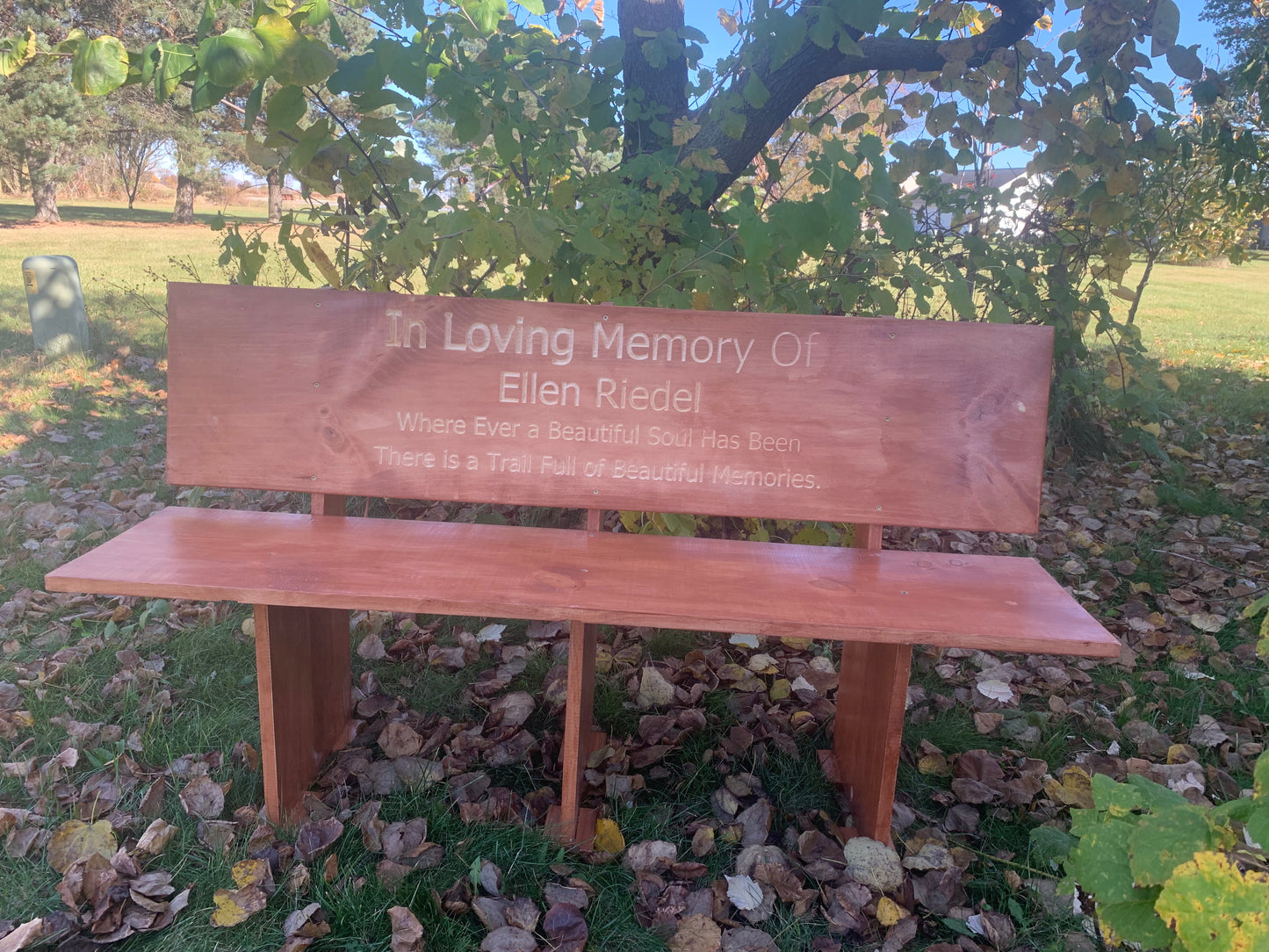 Personalized Wooden Memorial Bench, Decorative Wood Outdoor Park Garden Bench Custom