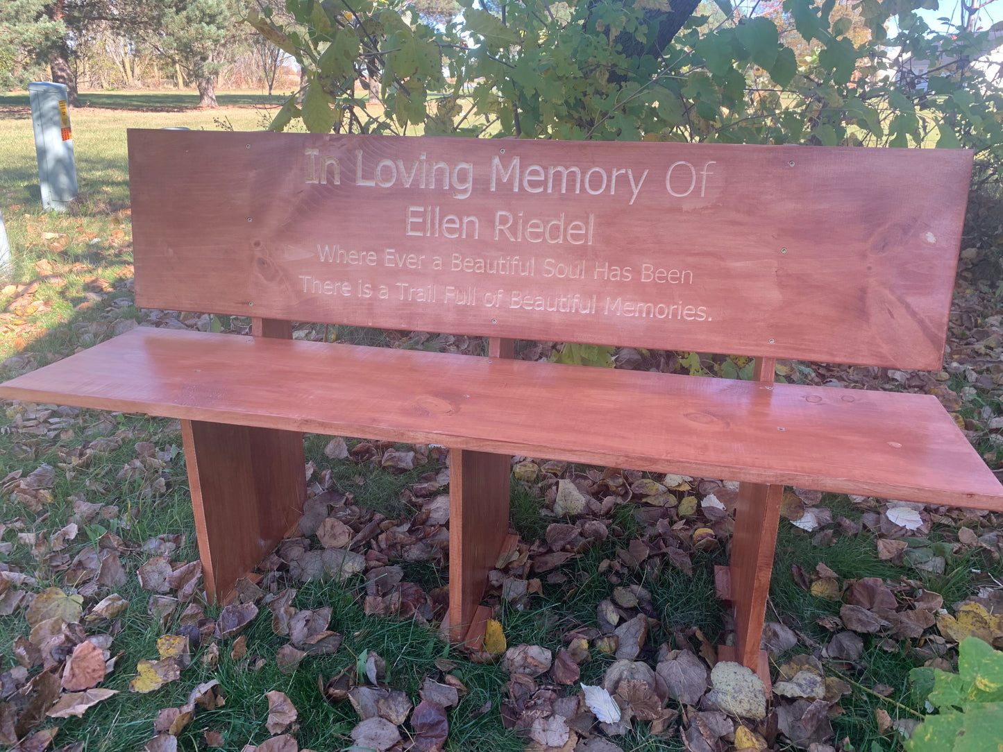 Personalized Wooden Memorial Bench, Decorative Wood Outdoor Park Garden Bench Custom