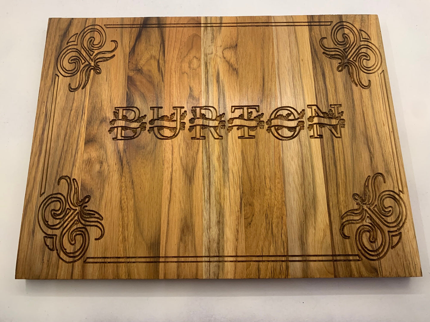 Cutting Board Customized Last Name Made with Teak