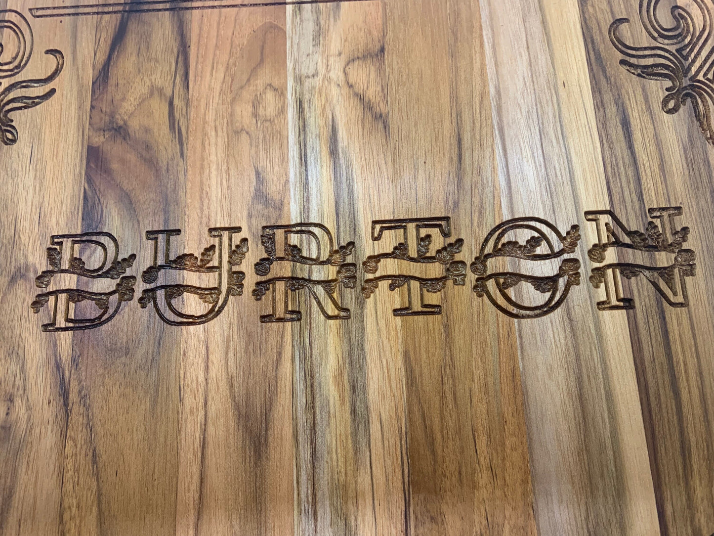 Cutting Board Customized Last Name Made with Teak