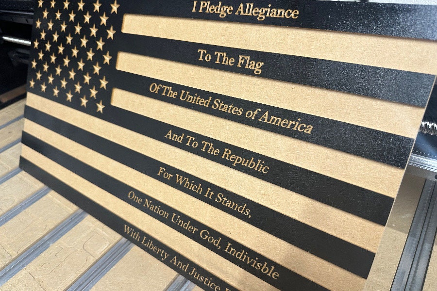 American Flag Pledge of Allegiance Wall Sign Hanging